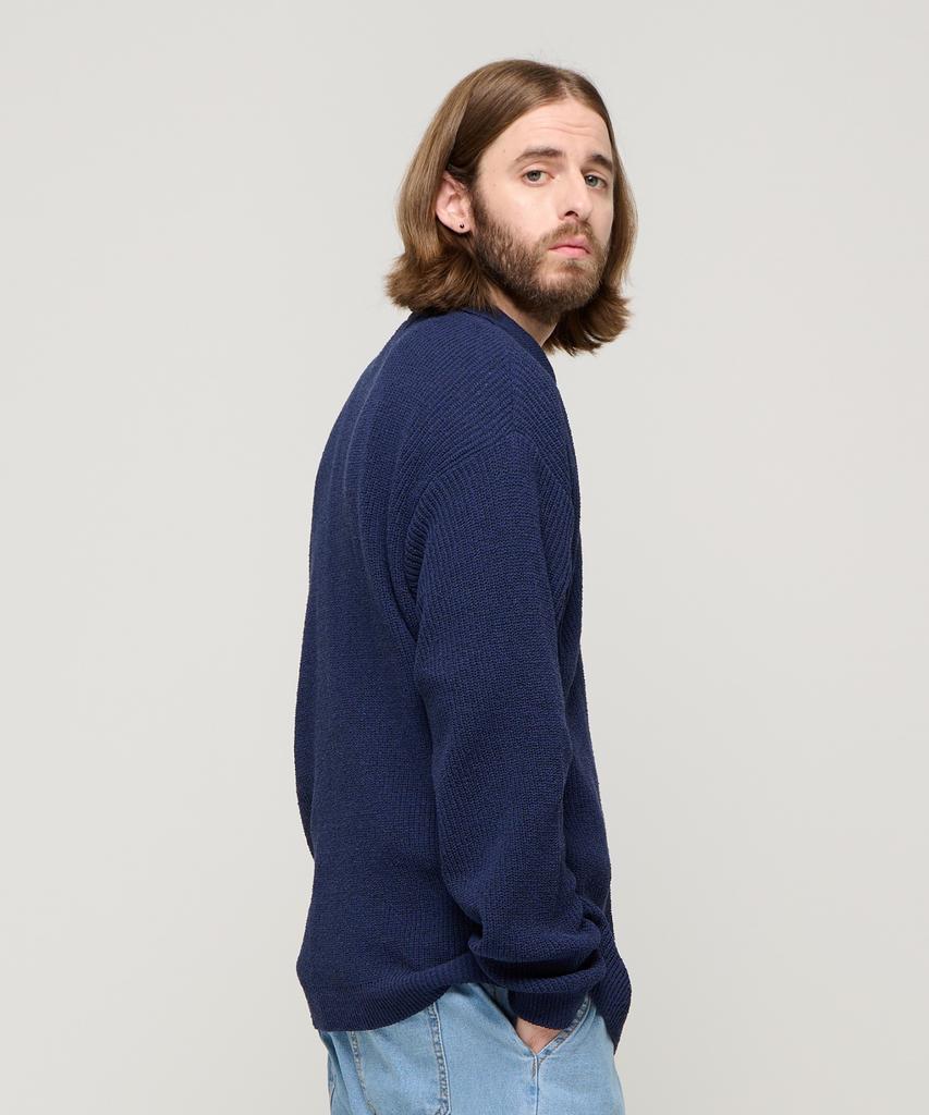CARGOBROS Boucle Open Collar Knit (Navy)