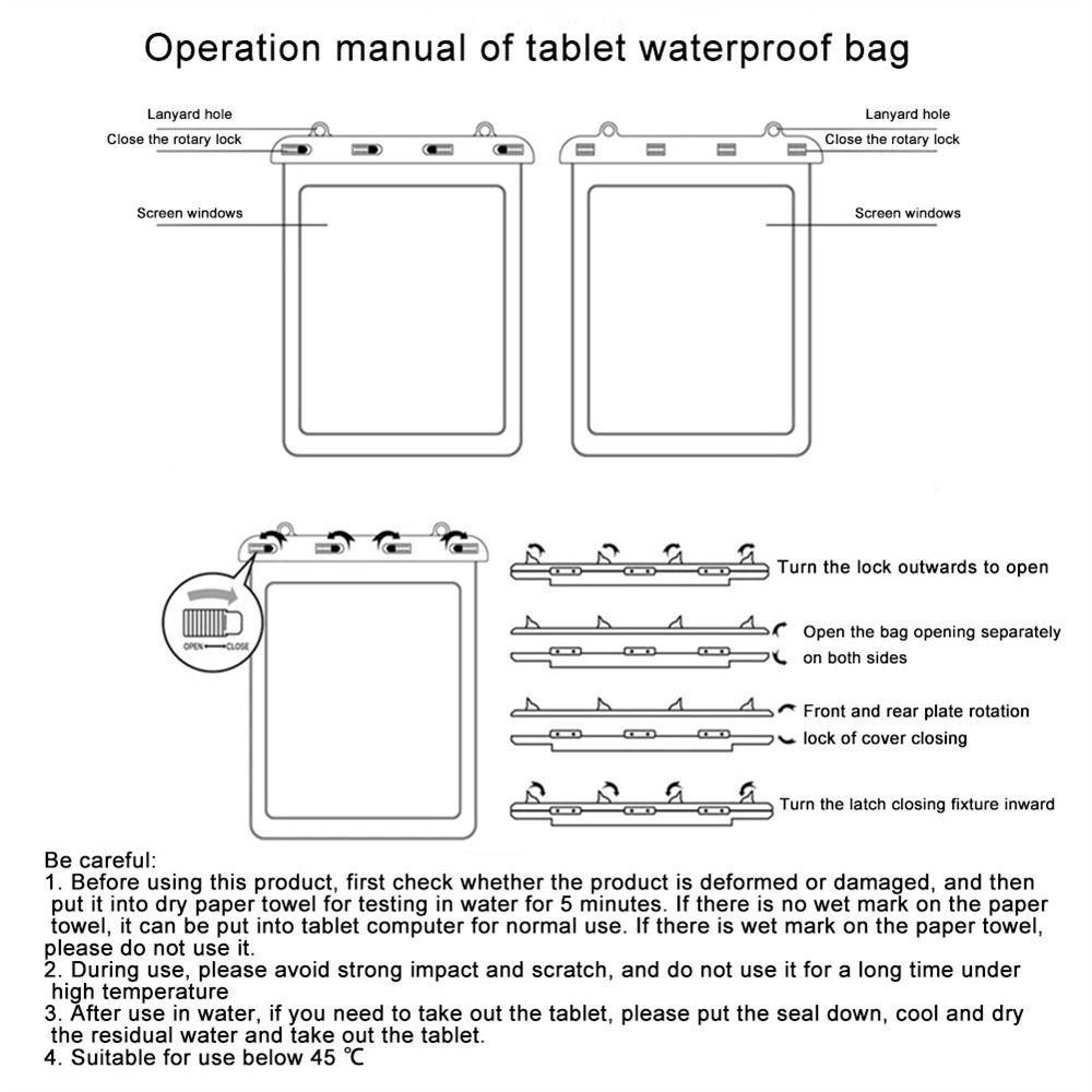 Diving Dry Bag  Swimming Bags Waterproof Tablet Bag Tablet Pouch Case Tablet Dry Bag
