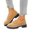 Casual large size shallow mouth round head square heel women's shoes autumn new comfortable soft sole single shoes
