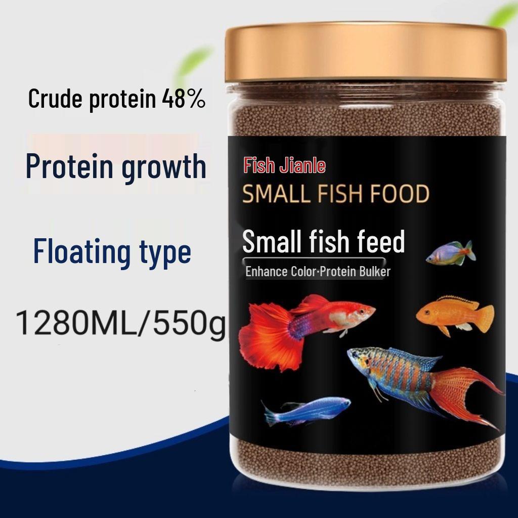 Floating Small Particle Fish Food for Guppy, Zebra, Betta, Goldfish, & Tropical Fish