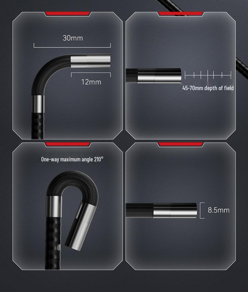 RuiKan RALCAM Průmyslový endoskop odolný vysokým teplotám pro detekci karbonových usazenin v automobilech pro telefony Android