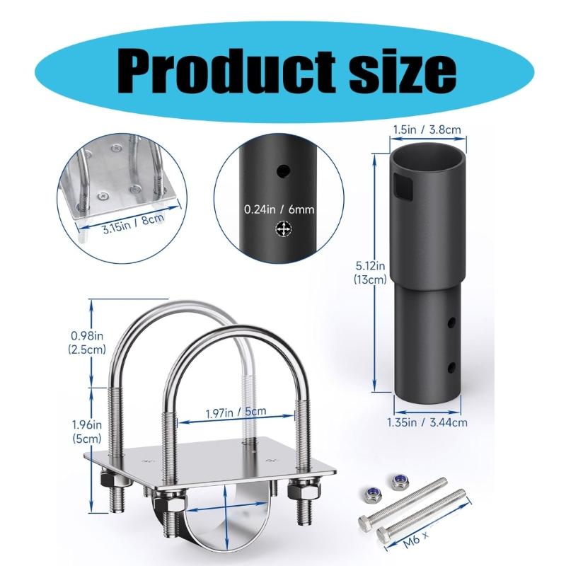 Waterproof Mount Adapter Poles Mount for Antenna Mast Poles Satellite Mast Adjustable Mount for V2 Pipe Adapter