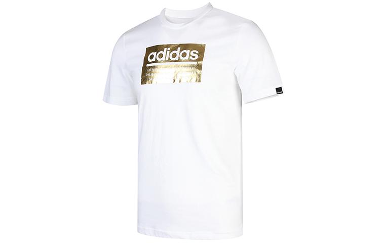 

Adidas T Shirts Men s White Crew Neck Moderate Straight Fit FM6259 XL