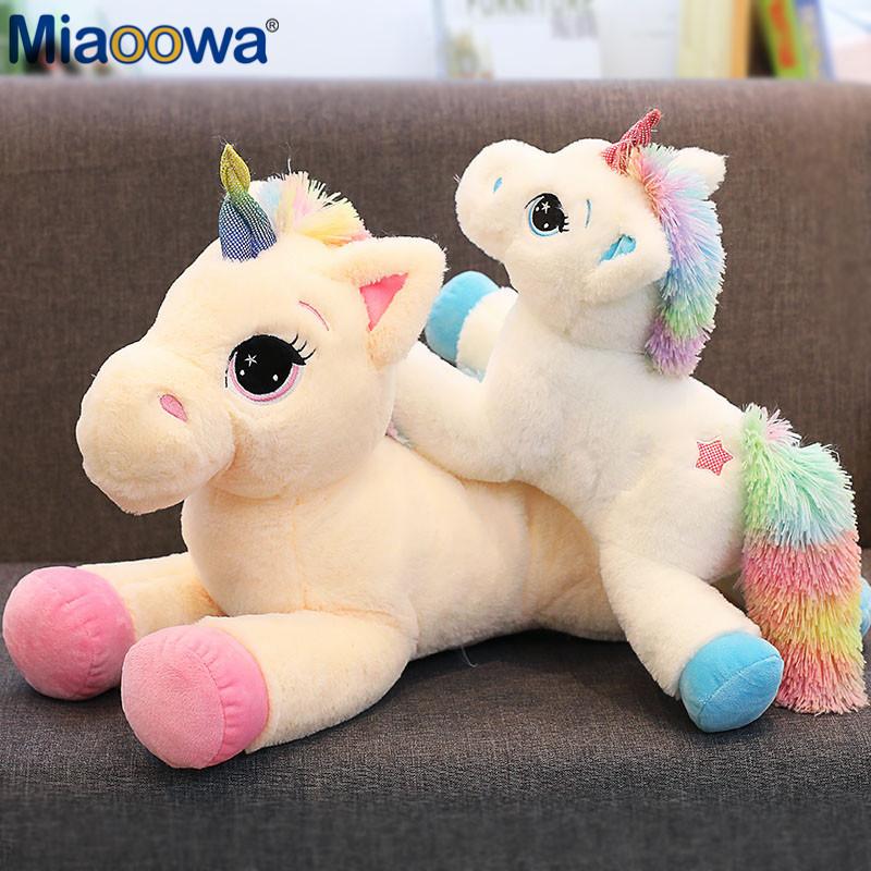 40/60/80cm Stuffed Animal Dolls Kawaii Cartoon Rainbow Unicorn Plush toys Present Toys Birthday Gift
