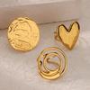 Double Heart Rings For Women Gold Color Stainless Steel Open Adjustable Ring Female Fashion Party Wedding Aesthetic Jewelry Gift