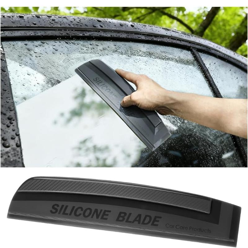 Car Window Squeegee, Silicone Blade Scratch Proof Vehicle Windshield Drying Water Scraper Tool, Automotive Glass Water Wiper