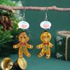 Acrylic Gingerbread Man Double-Layered Earrings - Creative Women's Holiday Party Jewelry