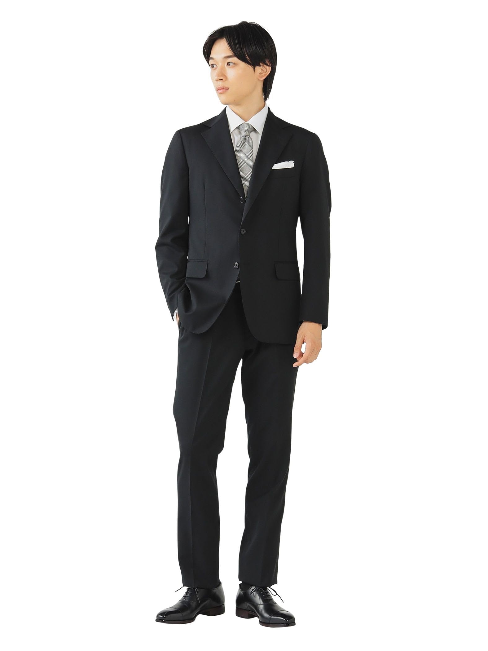 

Beams Heart Basic Solid Suit Set Size M Men s 3-Button (XS-XXL, Item), Black, чорний