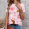 Fashion Women Retro Plush Animal Patterns Print T Shirt Funny Casual O-neck Short Sleeves T-shirt Summer Female Tee Shirt