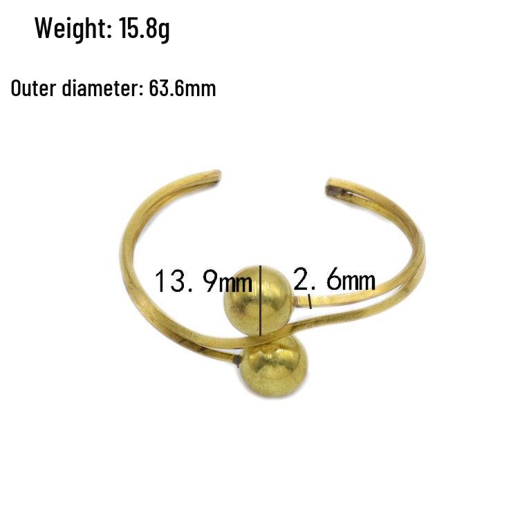 European-American Double Ball Bead Multi-line Brass Bracelet - Chic & Simple Style