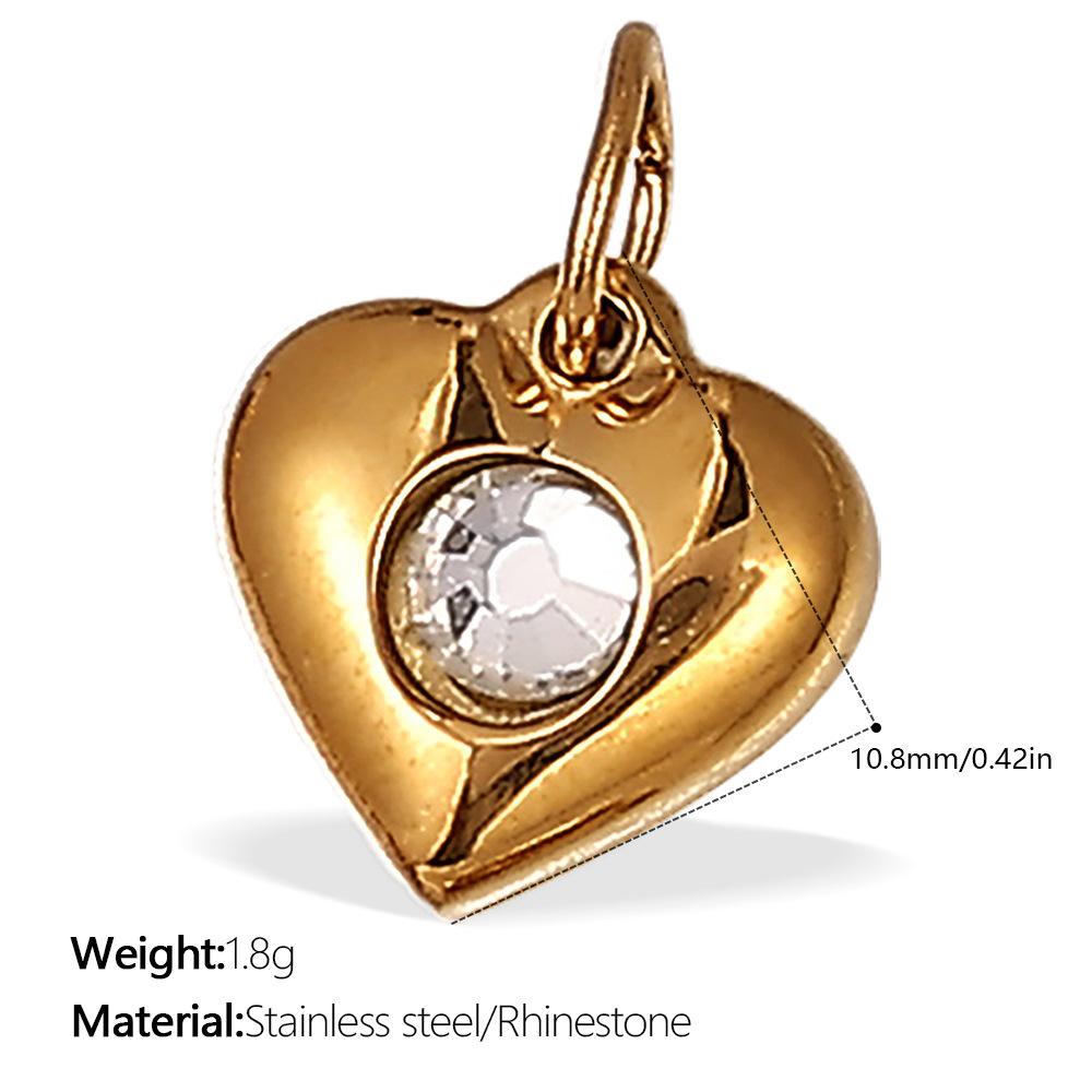  DIY Stainless Steel Gold Color PVD Plated Heart-Shaped Pendant Accessory for Handmade Jewelry Making Wholesale