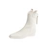 White thick-soled wedge elastic thin boots women's autumn and winter new retro versatile short boots Martin boots