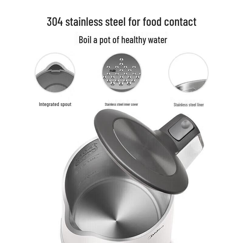 Midea 1.5L Double-Layer Anti-Scald Electric Kettle CN plug (adapter included)