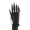 Ingemark Goth Black Lace Nail Finger Wrist Chain Rings for Women Vintage Connecting Hand Bracelet Halloween Jewelry Gift New