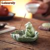 Lotusblatt Frosch Räucherhalter Zen Zen Garten Räucherstövchen Aromatherapie Duftverteiler Räucherkessel Buddhismus Zubehör Handwerk