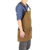 Woodworking Apron Thick Shoulder Pads Adjustable Strap Work Apron with 9 Pockets for Women Men