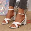 Fashion 2025 Summer Brand Elegant Women Office Sandals Fashion Hot Sale Med Chunky Heels Lady Elegant Dress Shoes Dress Sandals Women