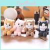 Cute Cat Realistic Plush Keychain With Ultra Soft Pp Cotton Bag Charm Gift