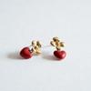 DOL Flower heart earring [burgundy]
