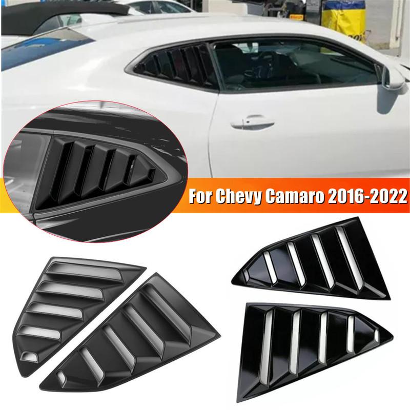 For Chevy Camaro 2016 2017 2018     Car Rear Side Vent Window Quarter Scoop Louver Shutter Cover Trim ABS