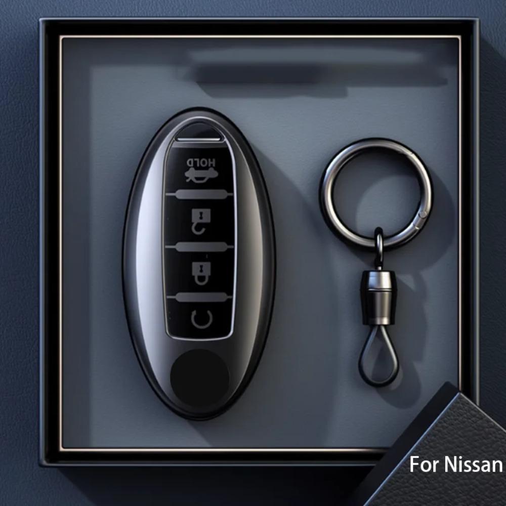 Titanium Gray for Nissan X Trail T32 2020 Rogue Patrol Murano Htrail Maxima 4 Button Remote Car Key Case Cover Holder Accessorie