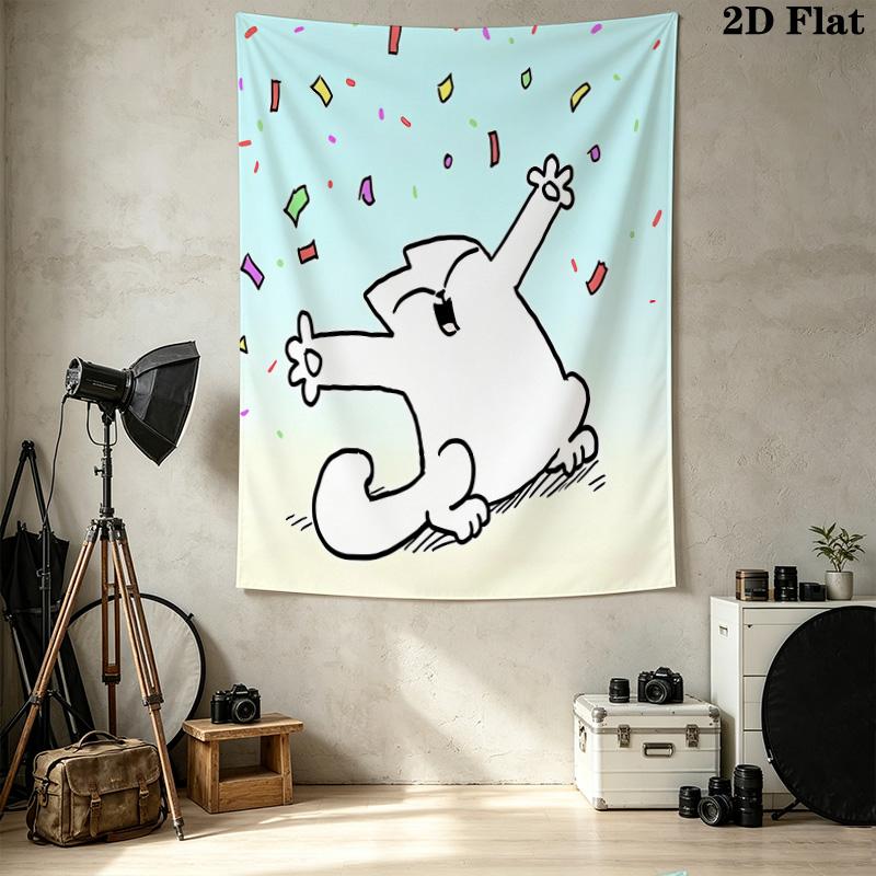 Simon'S Cat Wall Tapestry Aesthetic Wall Hanging Printed Fabric Blanket Decorative Tapestries For Bedroom Living Room Home Decor