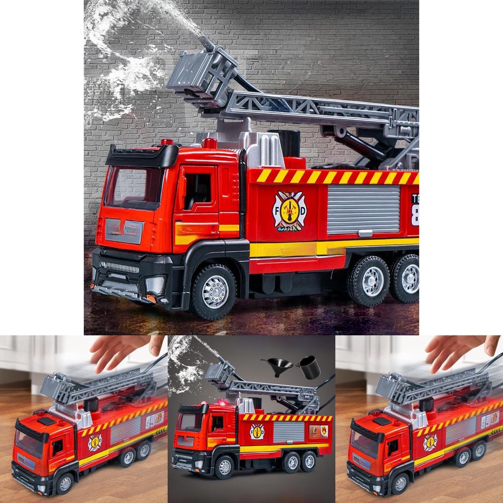 Fire Truck Toy With Water Spray And Inertia Drive For Kids Educational Play