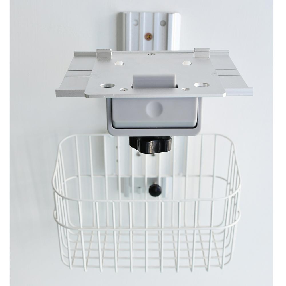 Aluminum Alloy S Shape Arm Wall Mount, Device Monitor Stand with Storage Basket, Wall Mount for Mindray IMEC