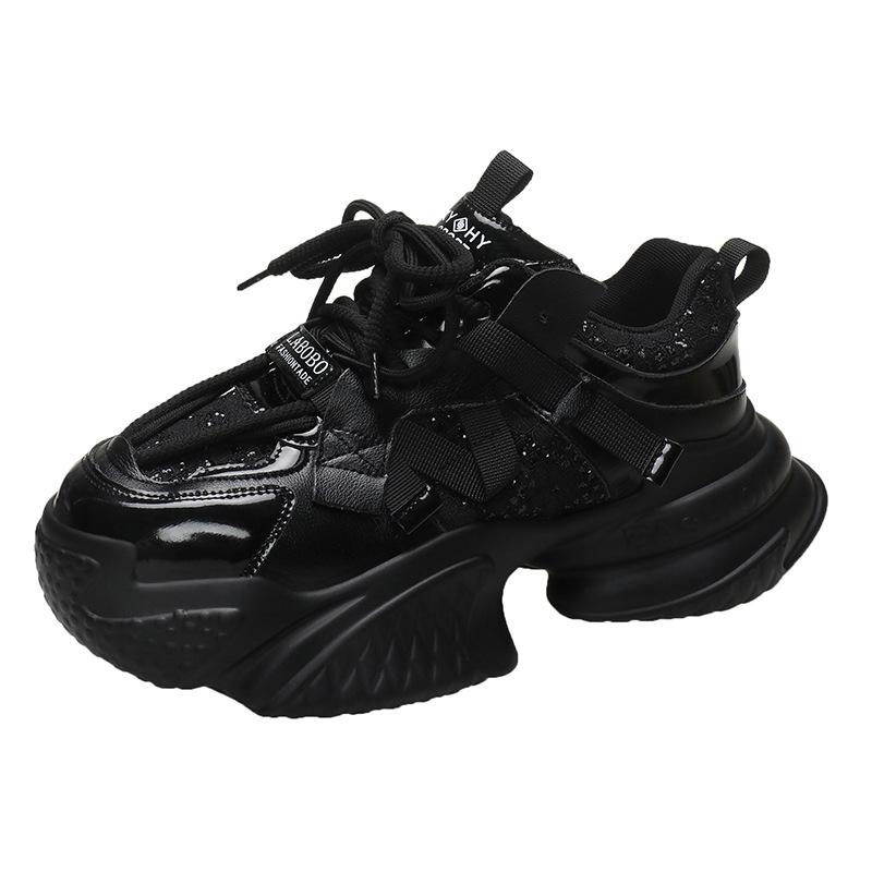 

Couple Models Thick Bottom Sneaker Women 2024 New Korean Versatile Casual Shoes Non-slip Comfort Masculino Zapatos Mujer Tenis 35 чорний