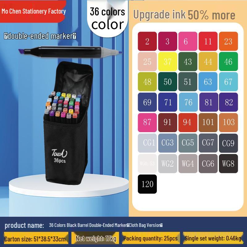 Double-Headed Quick-Drying Black Marker & Watercolor Pen Set for Kids