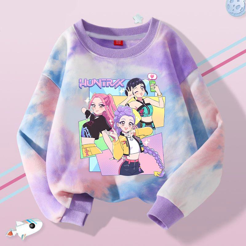 New K Pop Demon Hunters Kids Hoodie Sweatshirt Kawaii Cartoon Printed Tops Boys Autumn Long Sleeves Baby Girl Winter Clothes