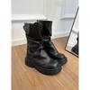 Vintage Pleated Maillard Pants Boots Women's Medium Boots Martin Boots Short Boots