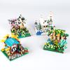 Four Season Micro Bricks Street View Sakura Windmill Building Blocks Fisherman's Cottage Tree Assemble Bricks Toys For Kids Boy