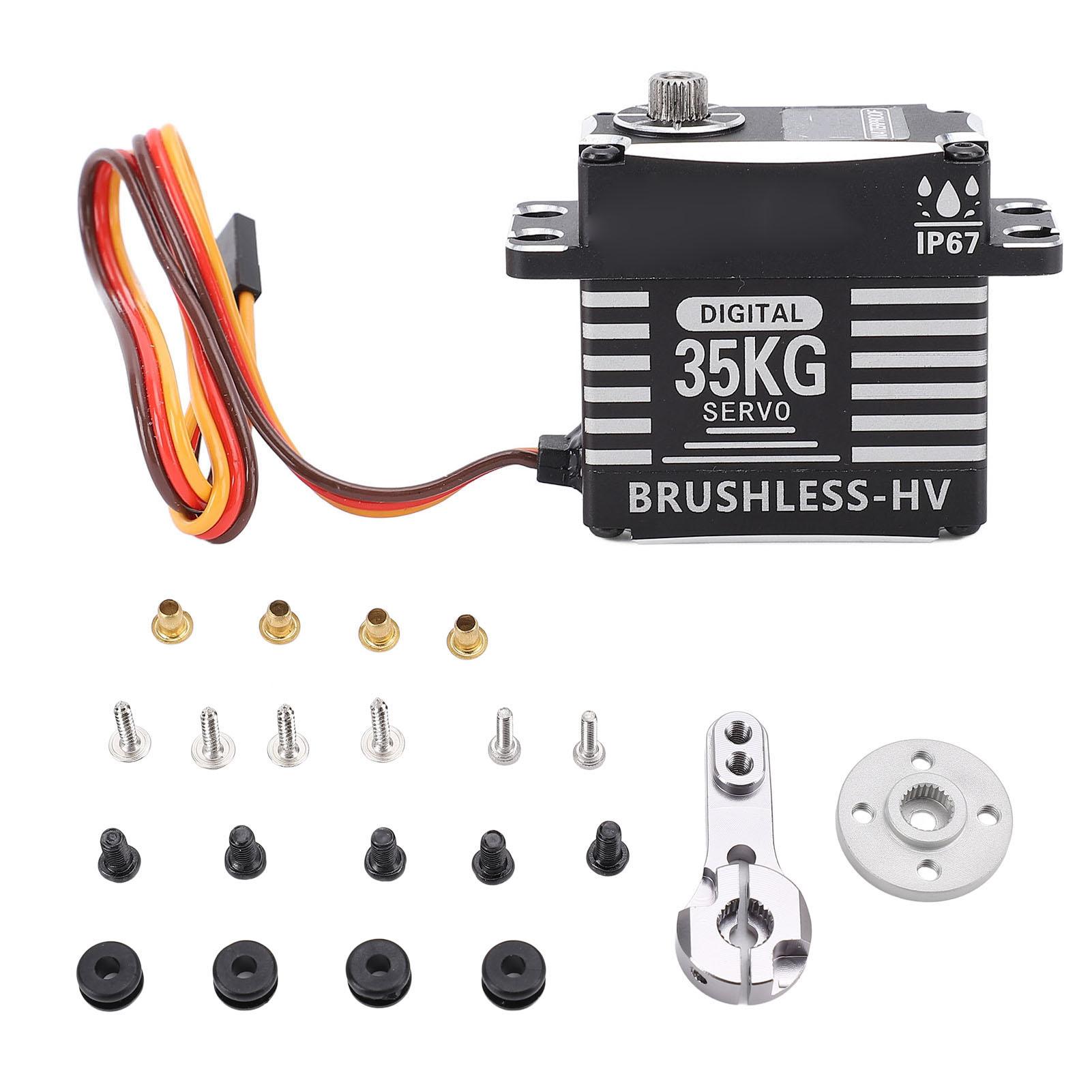 

35KG Servo Brushless RC Digital Servo RC Parts High Torsion Rainproof Control Angle 180 Degree