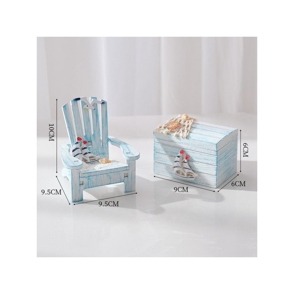 Mini Beach Chair Small Box Ornament, Suitable for Bedroom, Living Room, and Desktop Decoration