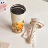Thermosbecher für Frauen mit gutem Aussehen, tragbare Kaffeetasse aus Edelstahl, Doppelgetränk, Früchteteetasse