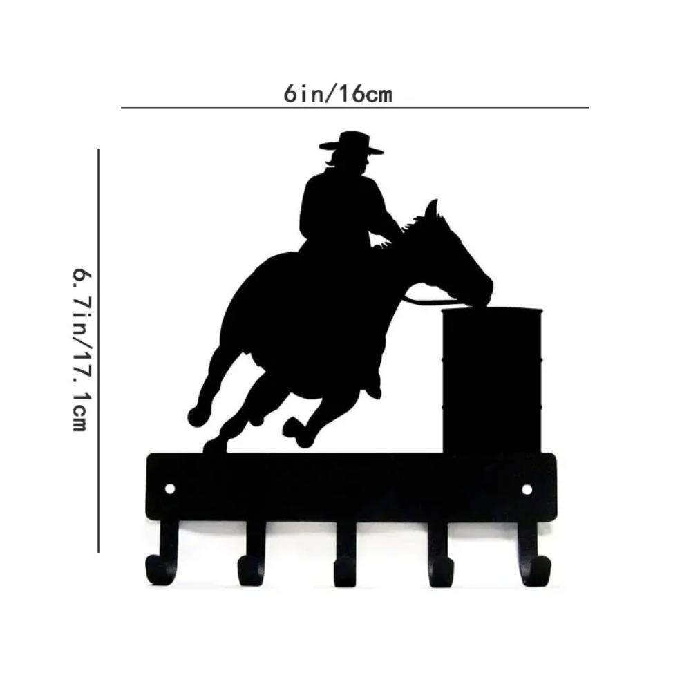 

Настенная вешалка для ключей Barrel Racer - 6 дюймов шириной/9 дюймов шириной, металлическое настенное искусство для конного домашнего декора, практичный органайзер для ключей жёлтый