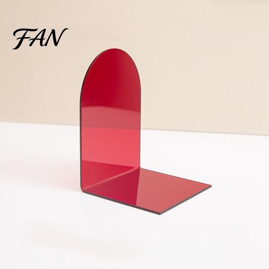 Clear Book Organizer for Office 1 Pair Acrylic Bookends, Ends Holders Shelves, Decorative Arch Modern L Shaped Support Stopper, Bookshelf Bedroom