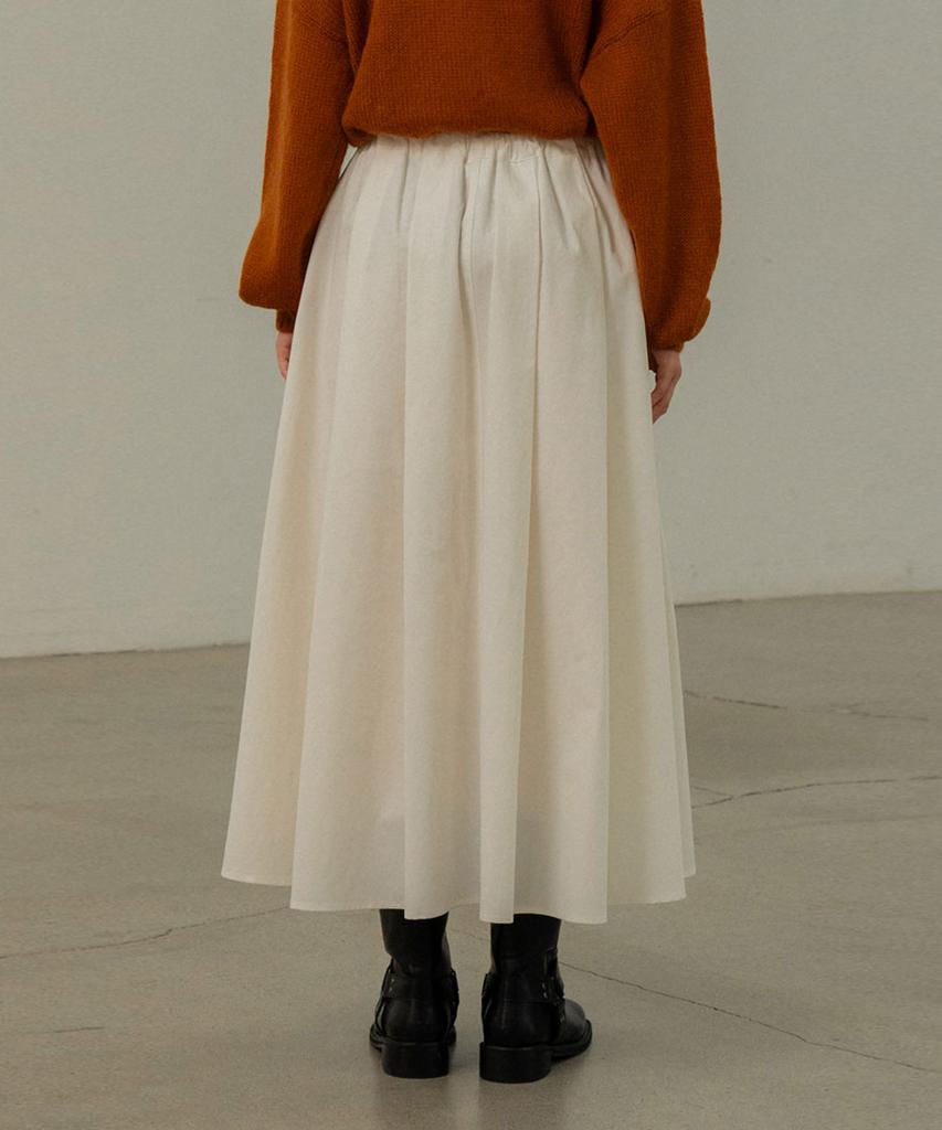 Mosyupamosyu Strap Maxi Flare Skirt [White]