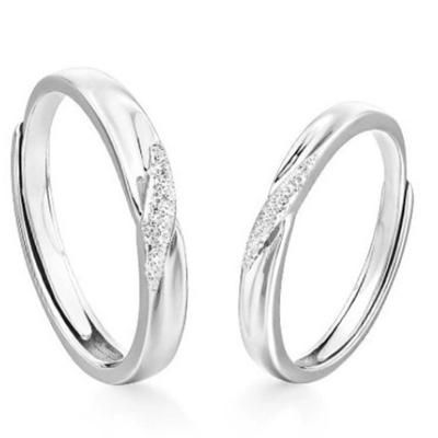 S999 Fuß Silber Paar Ring Nischen Design Ring Hand Schmuck
