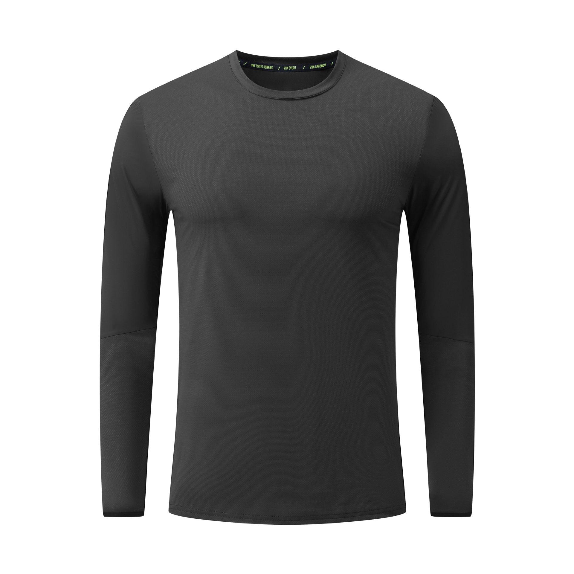 

Мужская спортивная футболка с длинным рукавом, быстросохнущая - Защита от солнца для бега, баскетбола и активного отдыха L чёрный