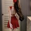 Sexy Wind Solid Color Halter Strap Crumpled Dress for Women's Small Summer Vacation Waist A-word Miniskirt