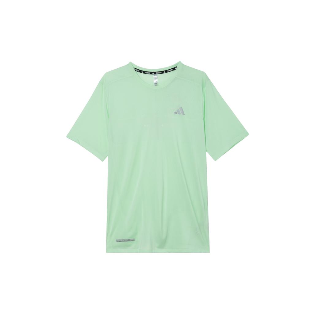 Adidas Crew Neck Solid Color Small Logo Pullover Short Sleeve T-Shirt Men Tops Light-Green IL7195