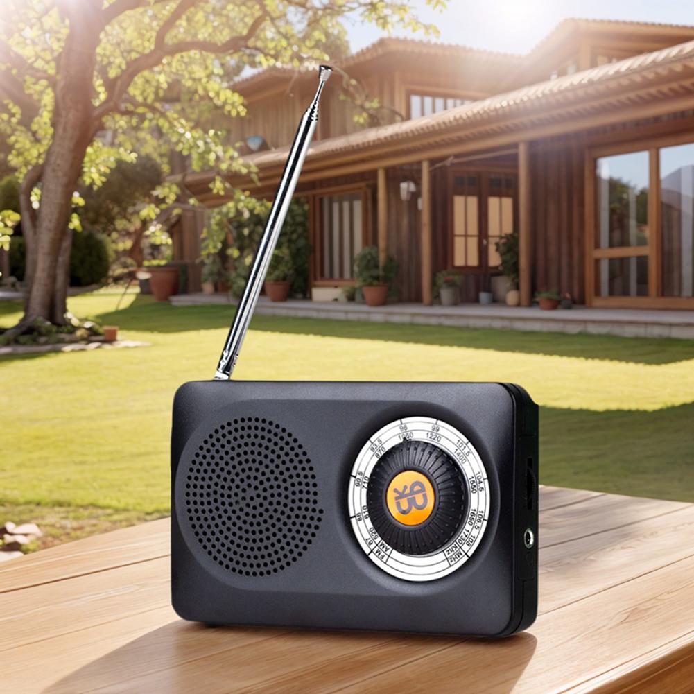 Portable Radio Telescopic Antenna Battery Operated Radio with Loud Speaker Headphone Jack Mini Radio for Walking Jogging