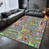 Cartoon City Road Play Mat Soft Non-slip Carpet Fire Station Market Print Traffic Game Rug Children Room Living Room Home Decor