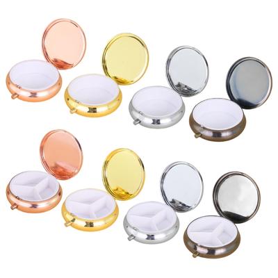 Pills Box Decorative Metal Medicine Organizers for Gift Compartment Medicine Pills Case Pills Carry Box for Pocket Purse
