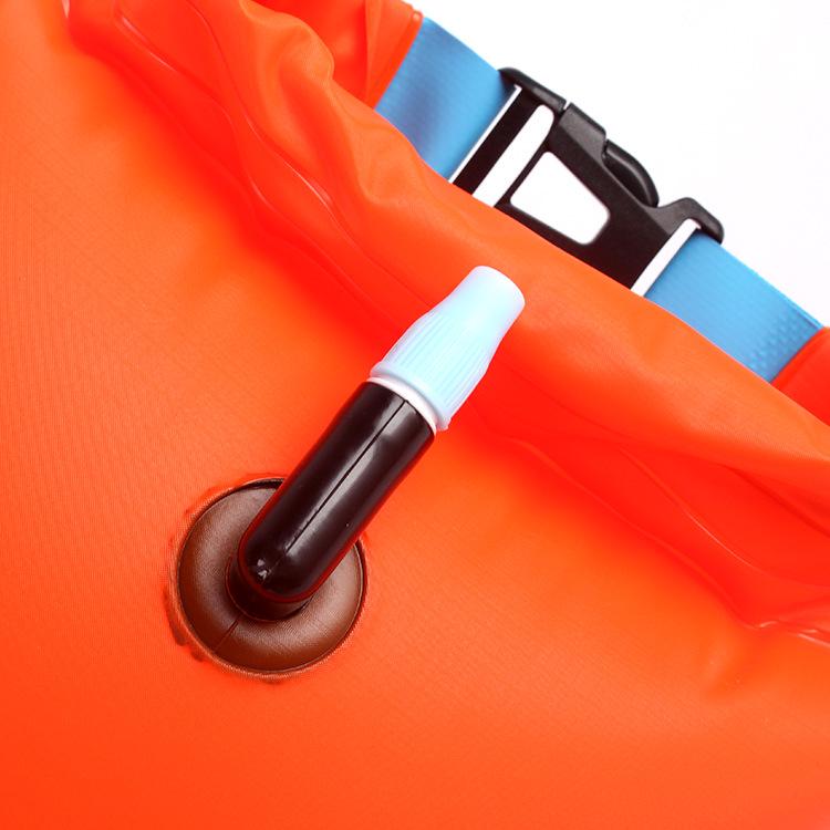 Inflatable Buoy Swim Bag with Storage Compartment - Single Air Chamber Floating Safety Accessory