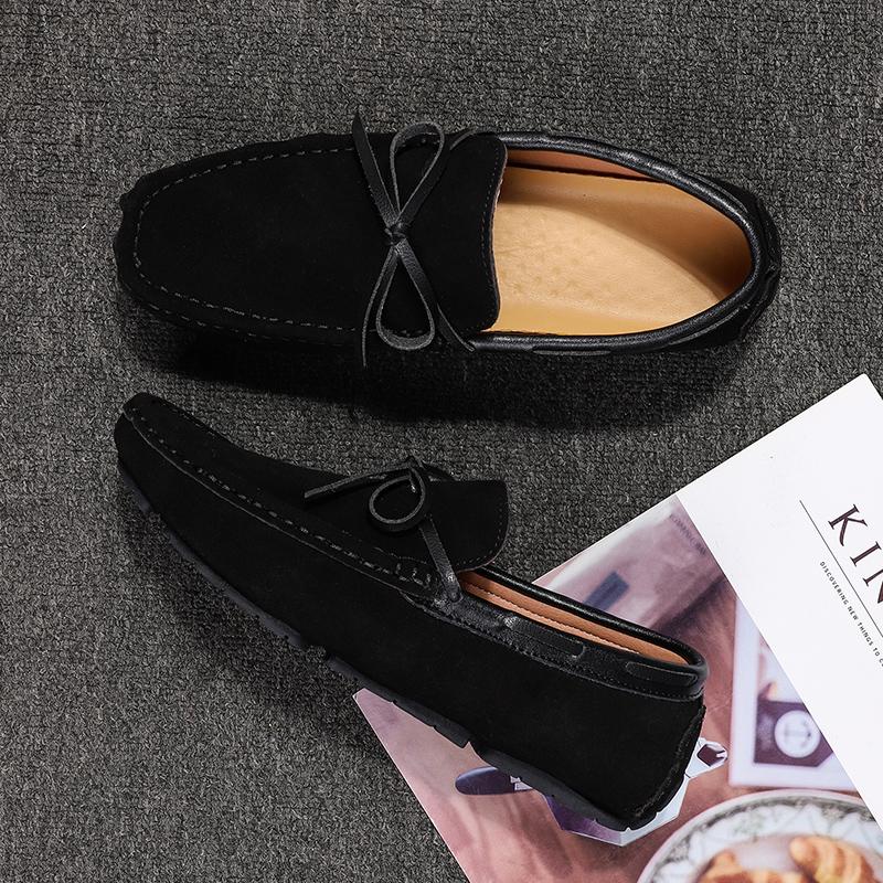 Luxury Suede Shoes Men British Style Loafers Men Dress Shoes Formal Driving Flats Moccasins Man Penny Shoes Big Size 38 -48