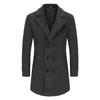 Abrigo de Lana para Hombre de Invierno, Moda de Doble Botonadura con Solapa, Abrigo de Lana de Algodón de Longitud Media