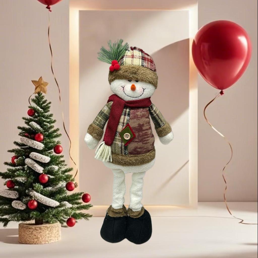 Telescopic Santa Claus, Snowman & Reindeer Standing Ornaments - Holiday Decoration Dolls
